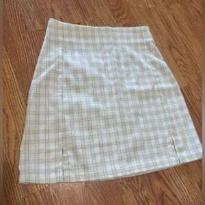 brandy melville, green and white skirt